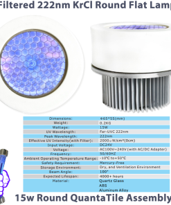 15-watt-Filtered-222nm-KrCl-Round-Flat-Lamp-Far-UVC-flat-bulb-15w-24v-DC