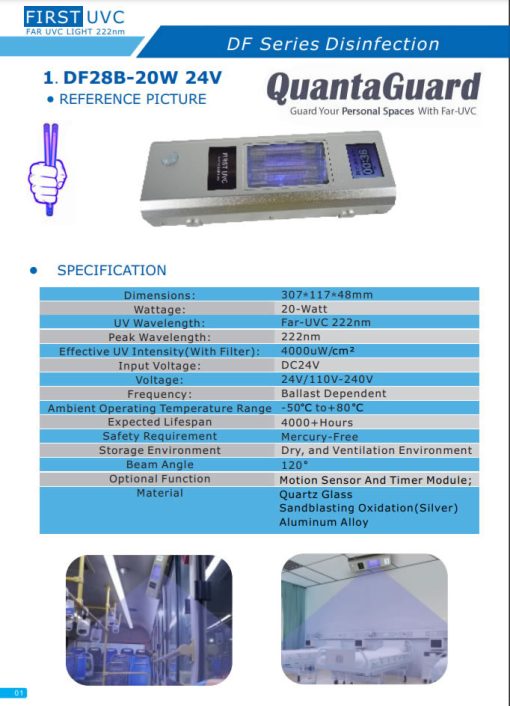 1a-quantaguard-Far-UV-Lamps-DF28B-20W-24V-Far-UVC-DF15B-5W-24v-Far-UVC-Excimer-222nm