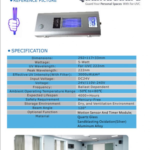 First UVC 5-watt Luminaire Far-UVC 222nm Light