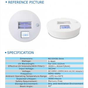 First UVC 5w Far-UVC Light 222nm ABS Luminaire