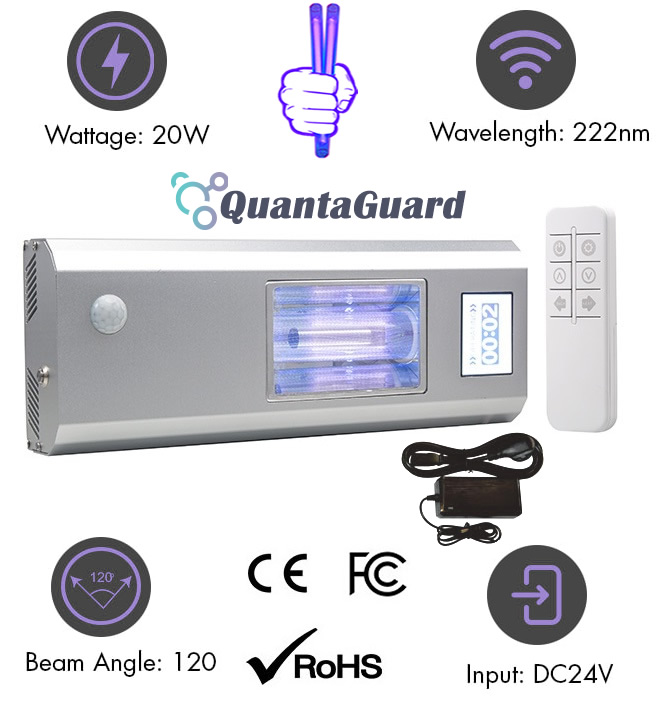 Far-UV-light-filtered-222nm-faruv-accessories-DF-series-far-uvc-quantaguard-firstuvc-with-222nm-24v-power-supply