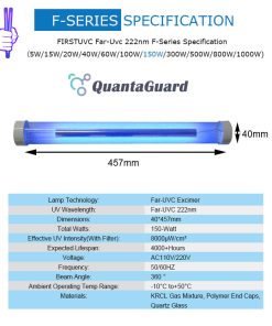 Far-uvc-Quantalamp-specs-F-Series-FirstUVC-F40-150W-AC220V-ac-50-60hz--Far-UV-222nm-150-watt-Excimer-far-uvc-222nm-150-watt-Lamp-F40-150W-AC220V-110-240v-