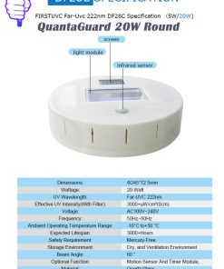 Far-uvc-Quantalamp-specs-QuantaGuard-20W-Round-DC-24V-far-uv-filtered-222nm