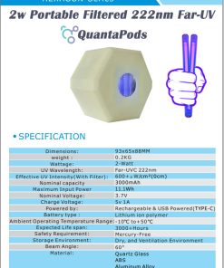 far-uvc-2w-hexagon-3.7v-222nm-20w-filtered-222nm-excimer-lamp-rechargeable-usc-3000mAh-batter-powered-far-uvc-2-watt