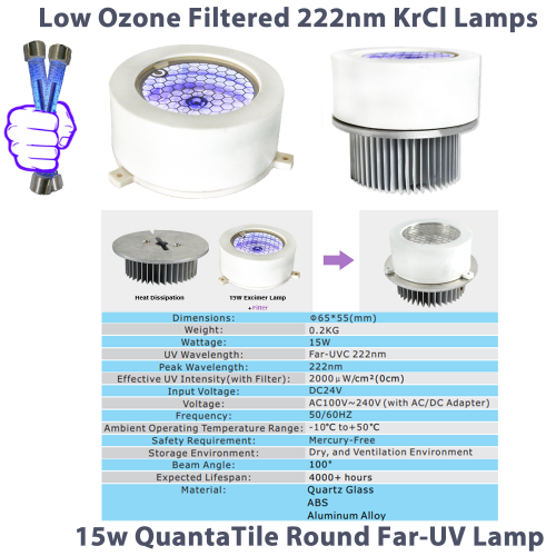 15-watt-Filtered-222nm-KrCl-Lamp-Far-UVC-20w-24v-DC-222nm-thin-flat-lamps-far-uvc